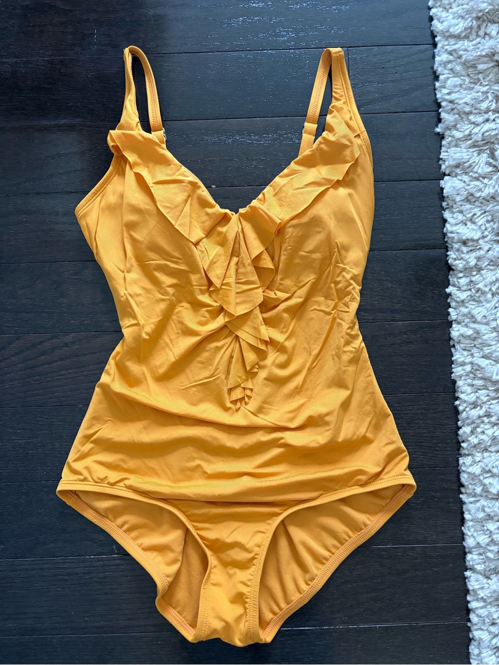 Jantzen Yellow Ruffle One-Piece Swimsuit